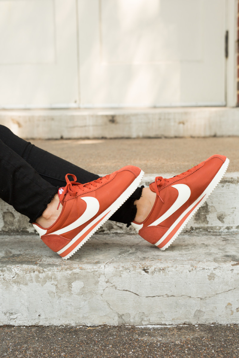 the miller affect wearing rust nike sneakers for fall
