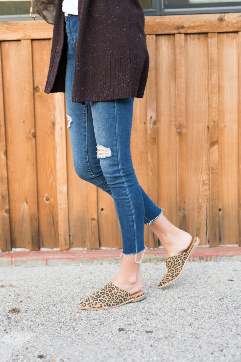 the miller affect wearing treasure and bond leopard mules