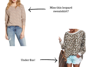 leopard sweatshirt dupe from the #nsale on themilleraffect.com