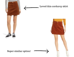 corduroy skirt dupe from the #nsale