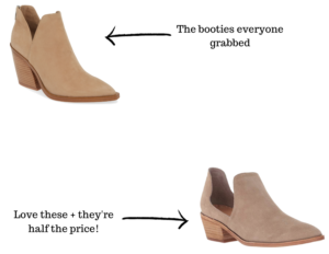 taupe bootie dupe from the #nsale on themilleraffect.com