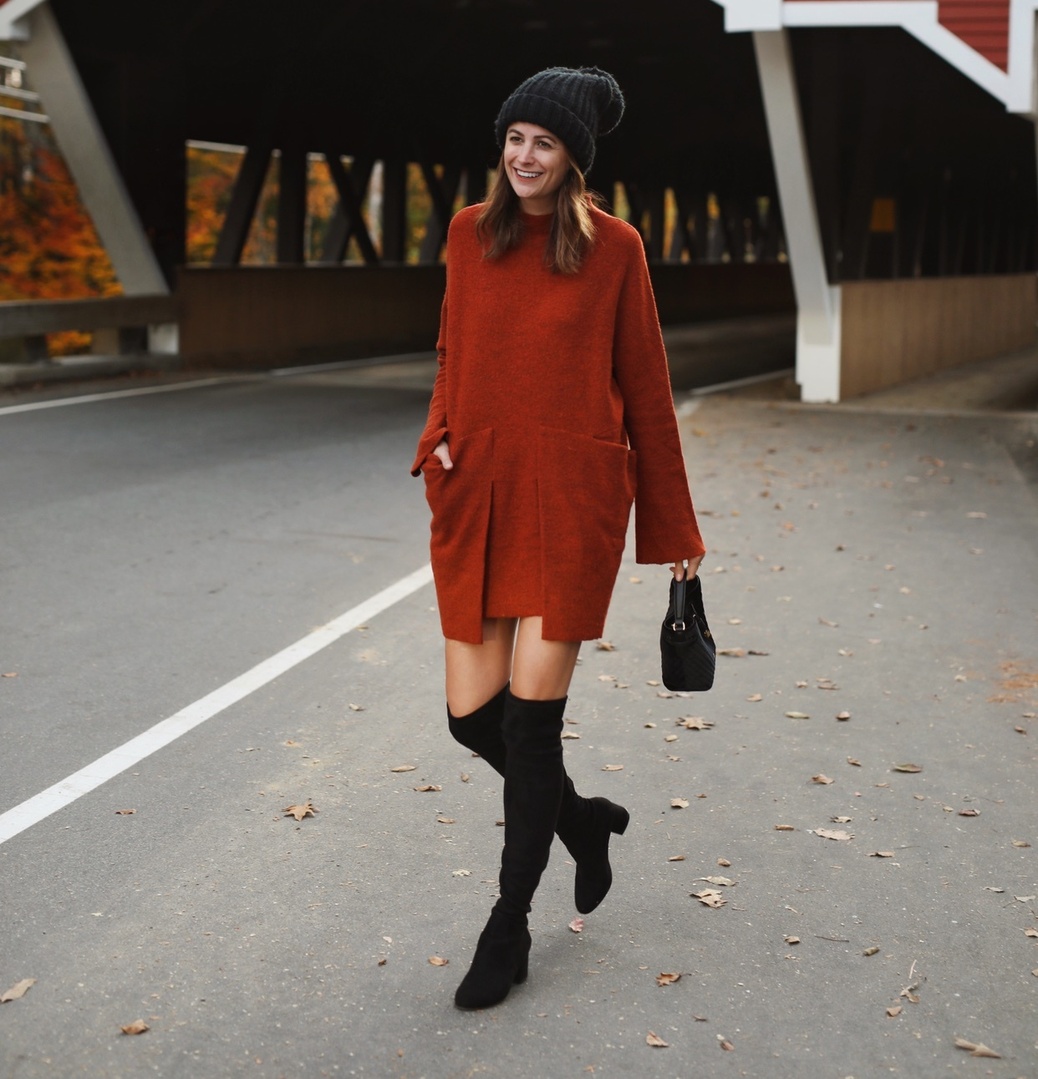 free people sweater dress on themilleraffect.com on her new england road trip