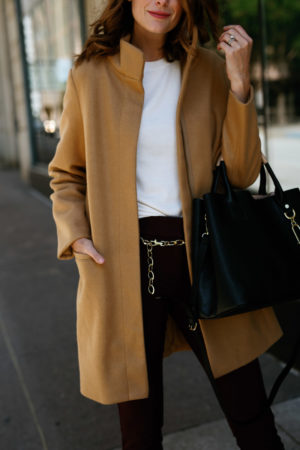 the miller affect wearing a tan coat for workwear