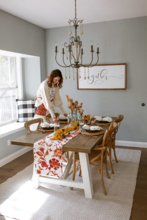 the miller affect setting her thanksgiving tablescape from target