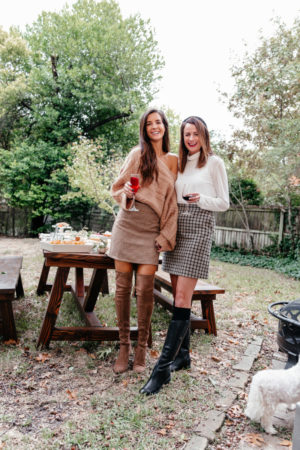 the miller affect and myviewinheels wearing matching plaid skirts for thanksgiving