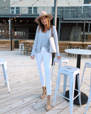 the miller affect wearing white ANA jeans from JCPenney under $20