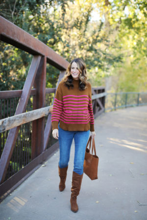 the miller affect wearing cognac suede slouch boots from scoop