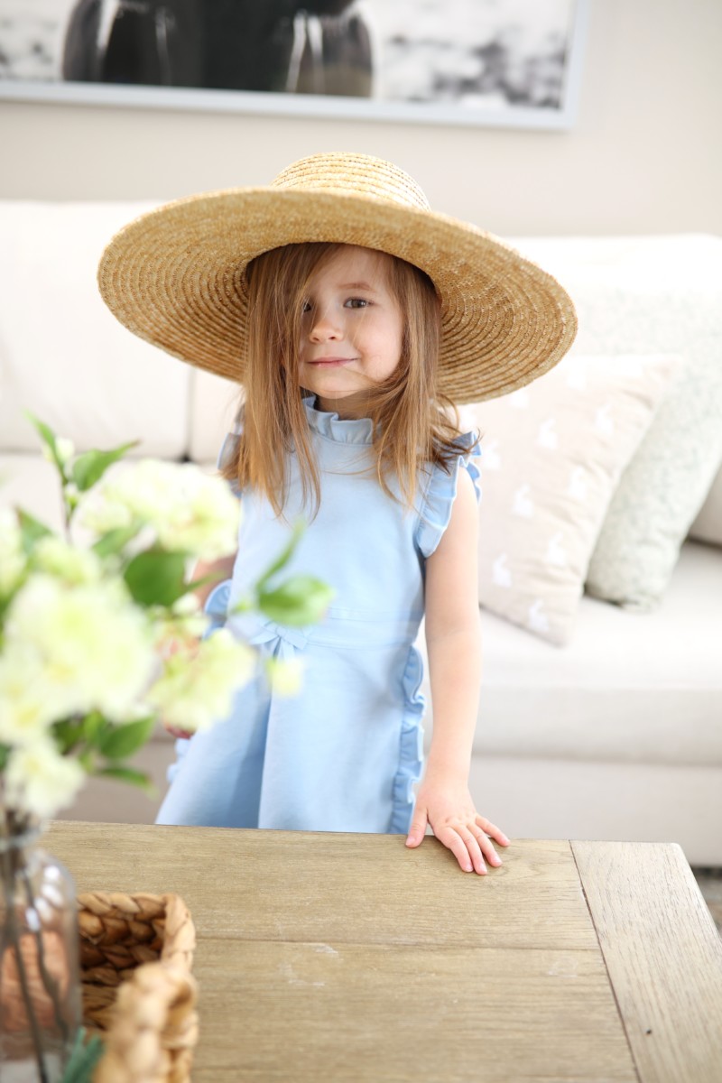the miller affect daughter wearing an easter outfit from janie & jack