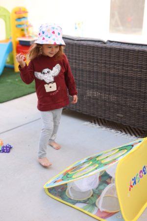 cornhole game for toddlers on themilleraffect.com