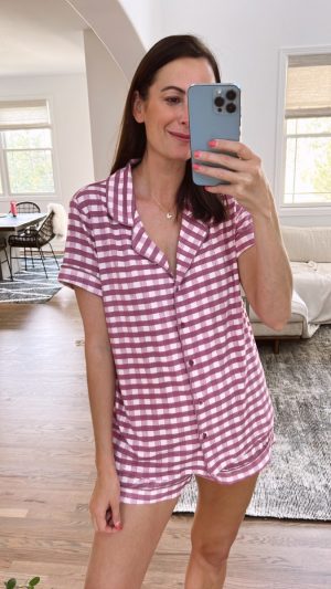 nordstrom moonlight pajamas from the nsale in pink check print