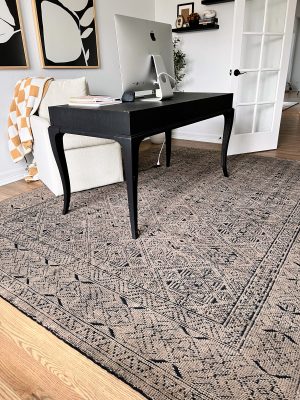 CB2 Raumont Hand-Knotted Brown Detailed Area Rug